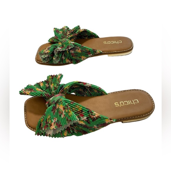 NEW Chico’s Knotted Bow Slide Sandals Women’s Size 6.5 M - Picture 3 of 6